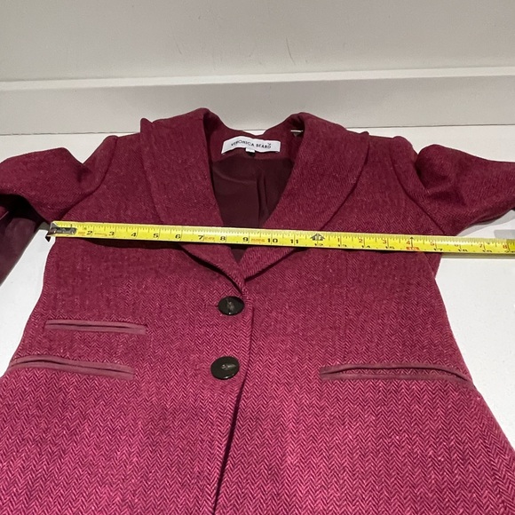 $698 Veronica Beard Somner Dickey Jacket elbow patches Azalea Oxblood pink sz 0 - Picture 9 of 16